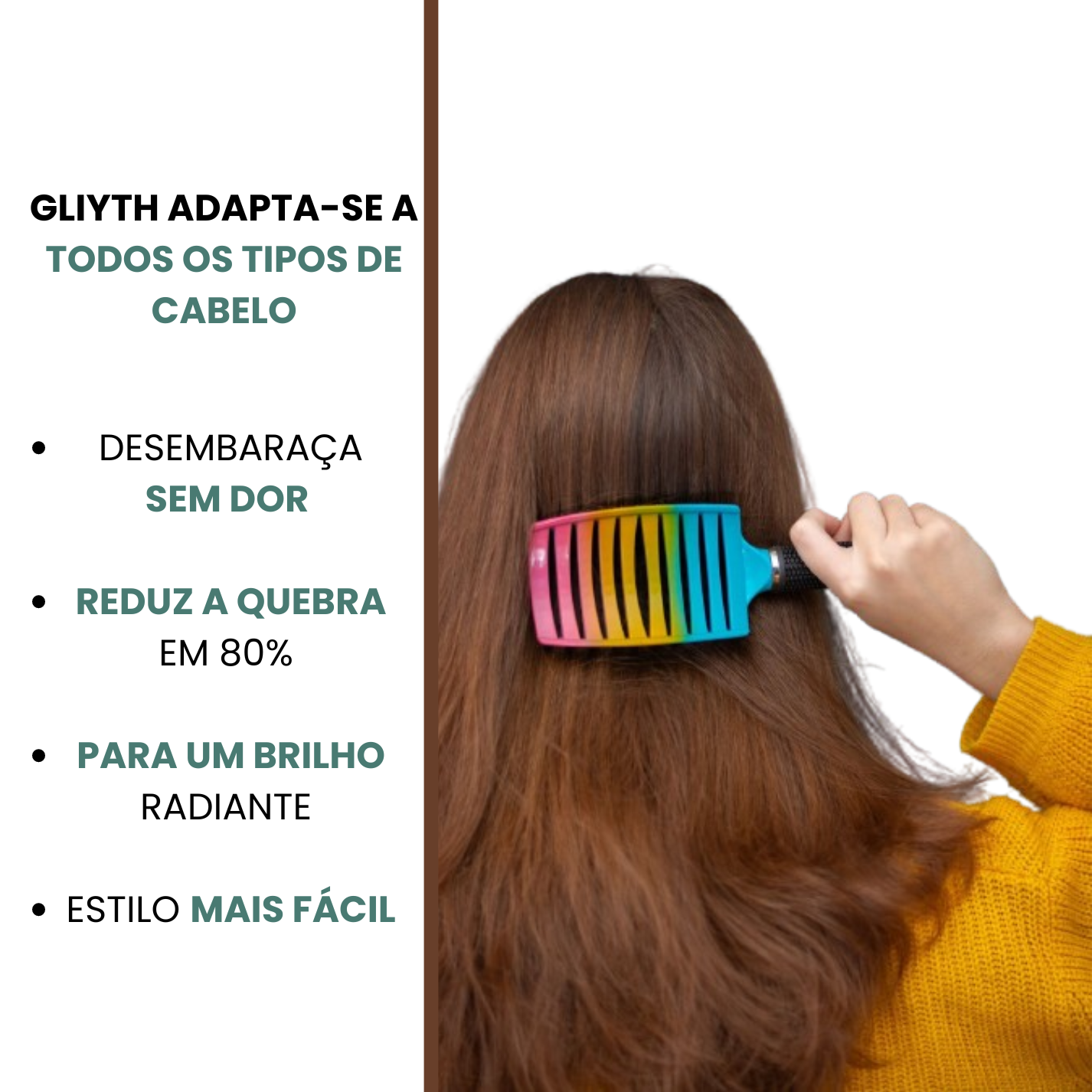 Escova de cabelo desembaraçadora ANTI-FRICÇÃO